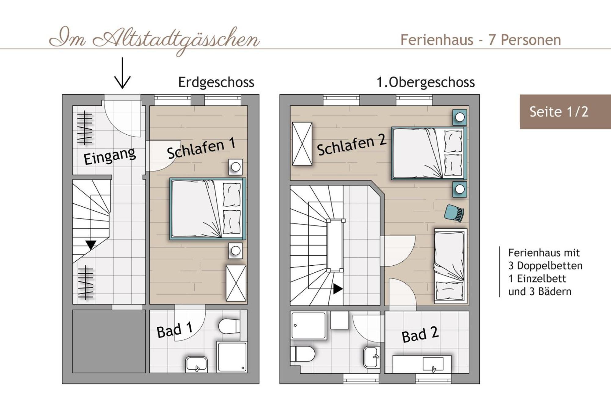 Ferienhaus Im Altstadtgaesschen Mit 3 Badezimmern 奎德林堡 外观 照片